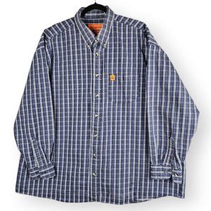 Wrangler FR Shirt 3XL TALL Navy Button Up Flame Resistant Riggs Workwear
